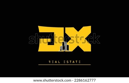 Real Estate letters Initials Monogram logo JX , XJ