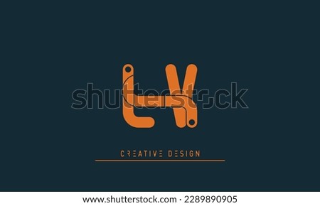 Alphabet letters Modern Creative logo LV , VL