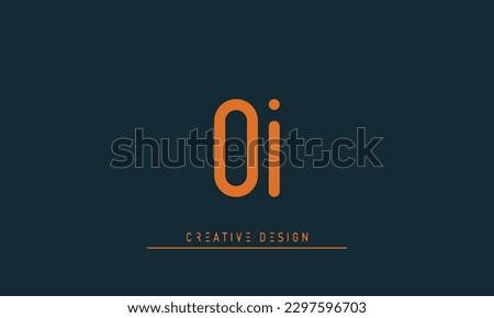 Alphabet letters Modern Creative logo OI , IO
