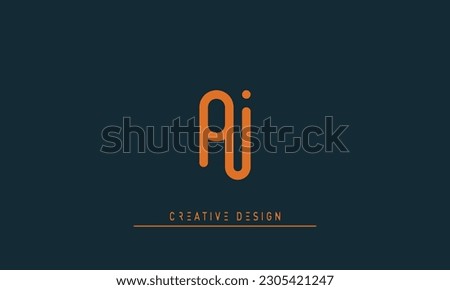 Alphabet letters Modern Creative logo PI , IP