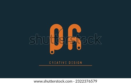 Alphabet letters Modern Creative logo QF , FQ