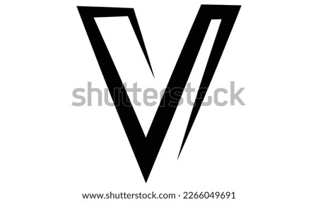 letter V VV minimalist art monogram arrow shape logo, white color on black background