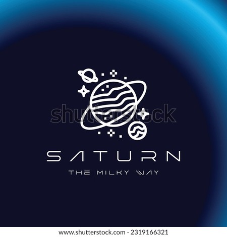 The Saturn logo design incorporates space elements and sleek, geometric shapes, showcasing a futuristic aesthetic.
