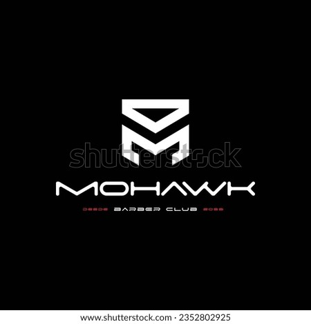 Mohawk Logo Design Barber business vector logo design