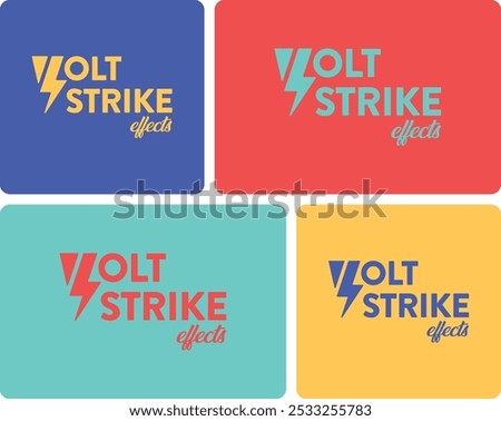 Volt Strike Effect Logo: A bold, electrifying logo with dynamic lightning visuals, ideal for energy, tech, or gaming industries that want to convey power and innovation.