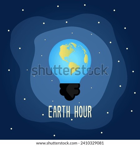 Earth Hour Vector Illustration. Earth Hour Day. Earth Hour turn off the lamp.