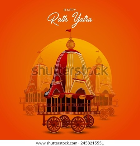 Rath Yatra vector. Happy Rath Yatra holiday background celebration for Lord Jagannath.