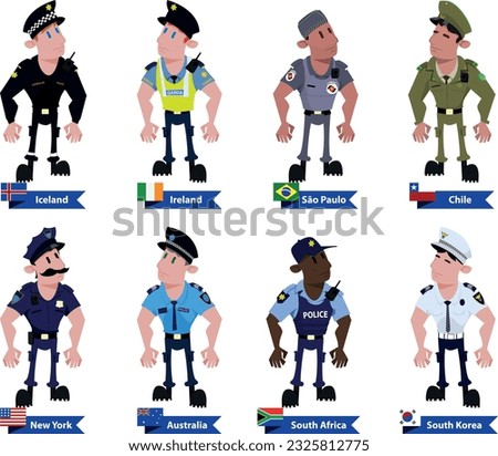 police officer uniform from different countries