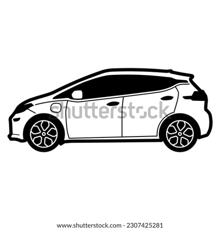 Modern electric car, EV car, Eco friendly vehicle concept, Vector illustration