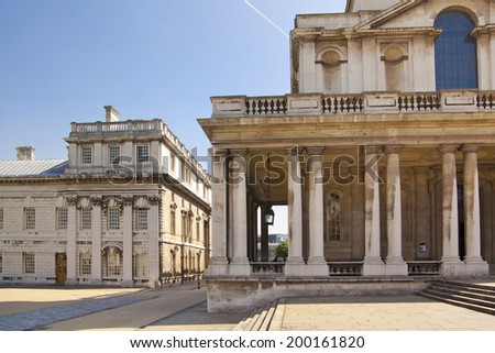 LONDON, UK - MAY 15, 2014: Greenwich Royal navy office and painted hall