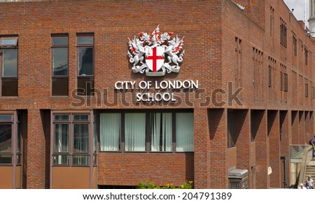 LONDON, UK - JULY 03, 2014: Famous school in the centre of London, next to St. Paul\'s cathedral