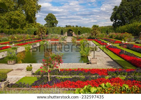 LONDON, UK - AUGUST 16, 2014: Kensington palace and gardens