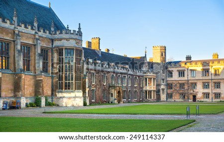 CAMBRIDGE, UK - JANUARY 18, 2015:  Trinity college old students corpus, est. 1546
