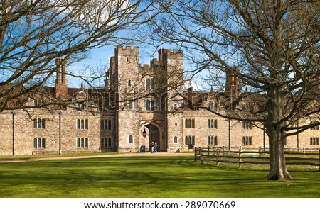 SUSSEX, UK - APRIL 11, 2015: Sevenoaks  Old english mansion 15th century. Classic english country side house