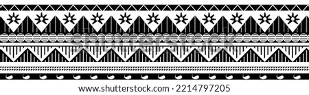 abstract seamless border pattern tribal fiji samoa maori 