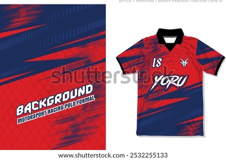 sublimation jersey design motorsport racing vector blue red grunge template pattern uniform template sports style soccer football cycling running stripe techno abstract