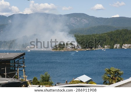Hamber Island Fire - British Columbia - June 13, 2015\
View from Deep Cove