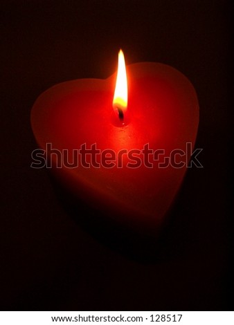 burning heart candle