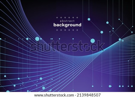 cyberpunk theme line grid and twisted flow line on gradient navyblue back ground can be use for decorative wallpaper infographic template product label presentation packaging vector eps.