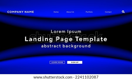 landing page ocean sea terrain night theme background for website UI template business Annual reports, flyer, poster, magazine cover,brochure template vector EPS.