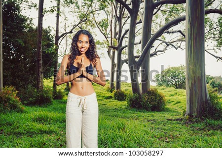 yoga woman outside in nature