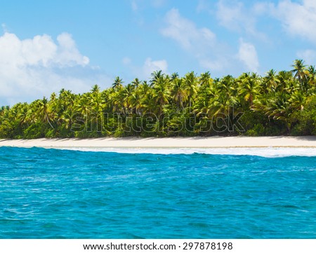 Tropical Island Atoll, Nature Untouched Paradise