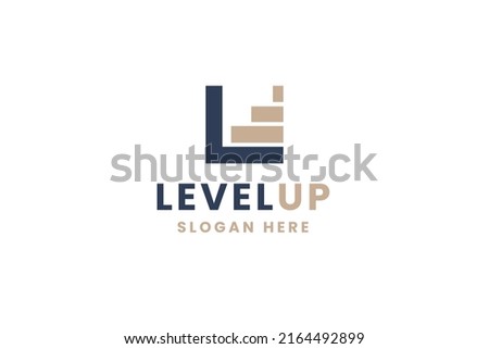 Initial letter L with stair logo template for business company vector illustration.