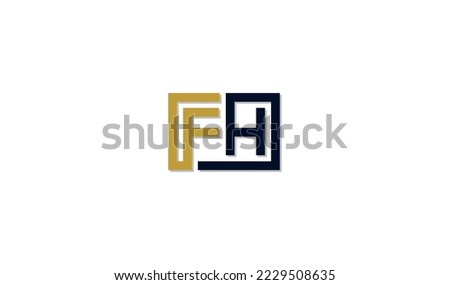 Initial letter FH logo design template element.