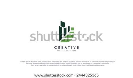 Eco building logo design vector illustration.