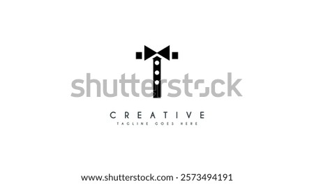 tie logo design inspiration . business logo template . letter T shaping tie . letter T for tie logo template