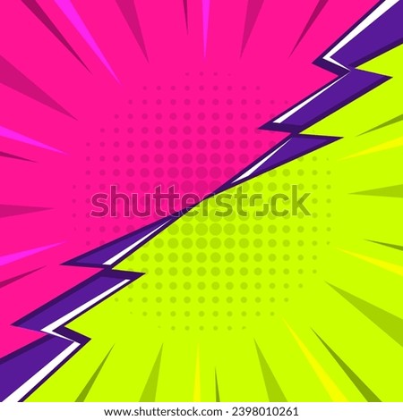 Comic style two color pop art background. Versus comic book background