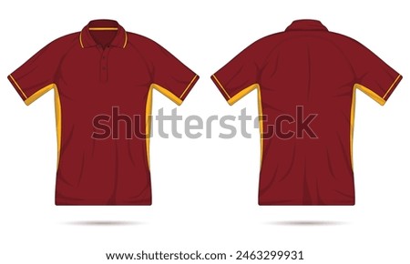 Maroon polo shirt mockup front and back view