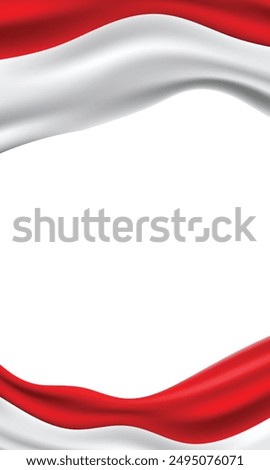 Blank wallpaper Indonesian flag Red White realistic 3d