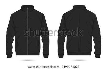 Black bomber jacket mockup front and back view