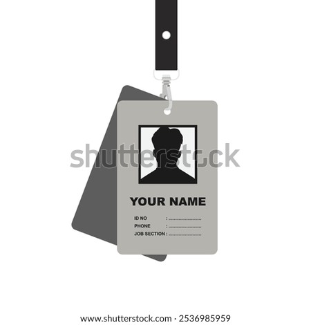 Id card mockup with hanging lanyard