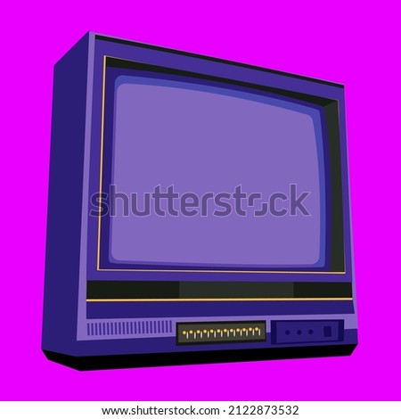 vintage tv, 90s nostalgia concept, vector illustration for ornament, and social media design and posts