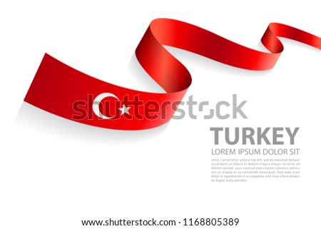 Vector Illustration Banner with Turkey Flag colors in a perspective view