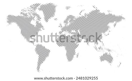 Dotted world map. Vector design illustration 