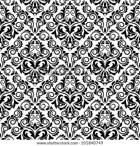 Seamless Damask Pattern Background For Wallpaper Design. Jpeg Version ...