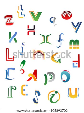 Set of symbols, letters and icons for alphabet design, such logo. Vector version also available in gallery Stock fotó © 