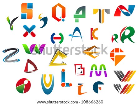 Set of alphabet symbols and icons from A to Z, such a logo idea. Jpeg version also available in gallery Stock fotó © 