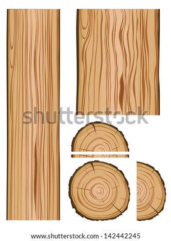 Wood texture and parts isolated on white background. Jpeg version also available in gallery 