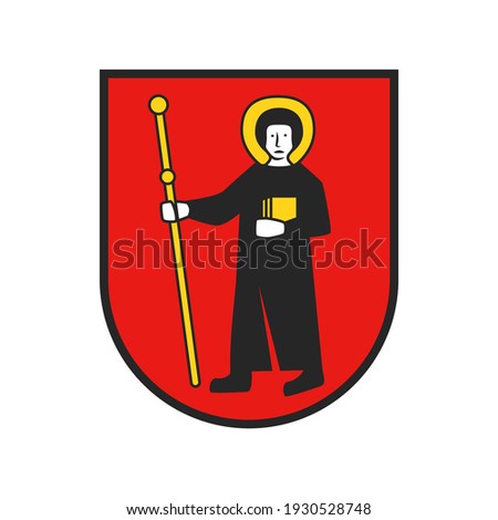 Swiss canton, Switzerland coat of arms, vector shield and heraldic emblem. Swiss confederation Glarus or Glaris canton badge or banner flag, Schweiz or Suisse kanton heraldry signs Stockfoto © 