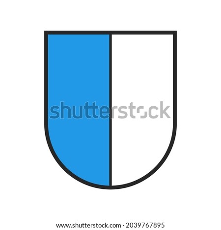 Swiss canton flag Switzerland Lucerne coat of arms, Schweiz country region state vector sign. Swiss canton or kanton of Lucerne, heraldry shield and armorial badge, blue and white crest