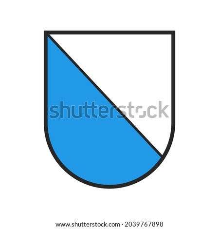 Switzerland canton flag, Swiss Zurich coat of arms, vector heraldic crest shield. Schweiz kanton or Switzerland canton of Zurich, state and city crest or armorial badge, white and blue coat of arms Stockfoto © 