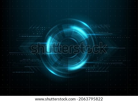 Abstract cyber network, vision and digital communication, cloud storage and innovation technology, vector. Digital eye for data network and cyber security, futuristic virtual cyberspace and internet