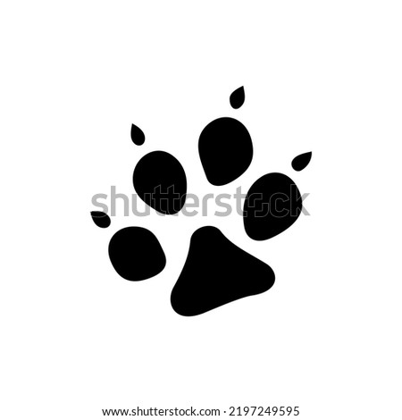 Puma, jaguar, cheetah cougar animal foot print isolated black silhouette icon. Vector wild cat pet steps, pawprint tracks, hunting sport rescue trace. Savanna wildlife animal footsteps on footpath