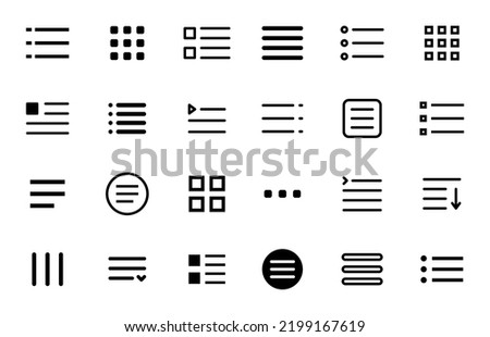 Hamburger menu icons, web and mobile navigation or app UI vector buttons. Hamburger or burger line drop list menu for website and applications drawer or more option expand bars in mobile app