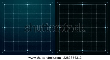 HUD grid tech interface, futuristic data screen dashboard, vector background. HUD digital technology line grid with dot nodes, virtual techno display with grid pattern or wireframe hologram