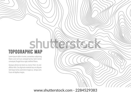 Topographic map. Grid, texture, relief contour. Sea navigation contour backdrop, ocean or land territory topography vector graphic background or cartography contour topographical pattern wallpaper